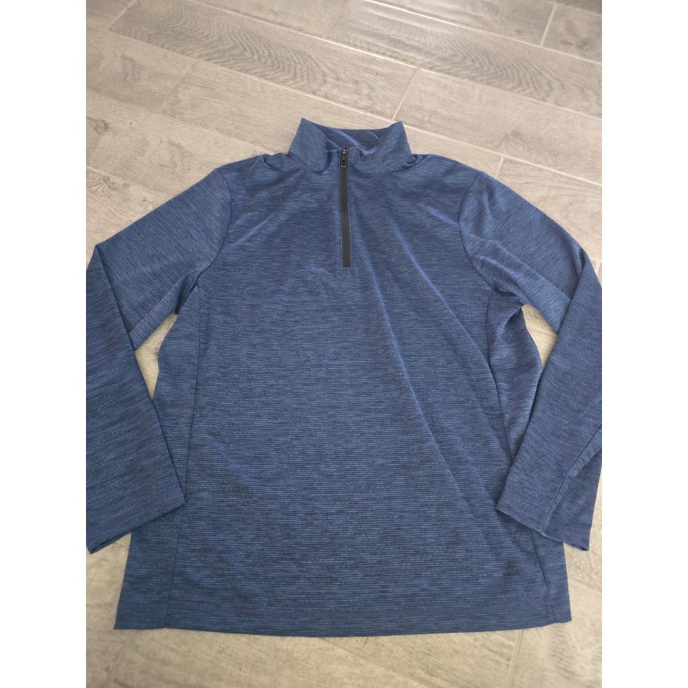 Vineyard Vines Mens On-The-Go Sankaty Quarter Zip Blue Heather Pullover Large